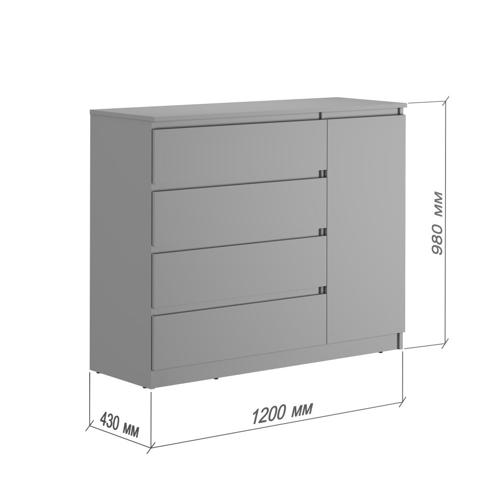 Комод в спальню Нео 1Д4Ш 120x43x98 см