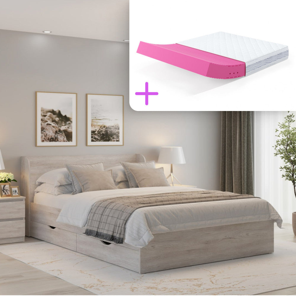 Ліжко Адель 140x200 см з матрацом Noble Platinum Comfort