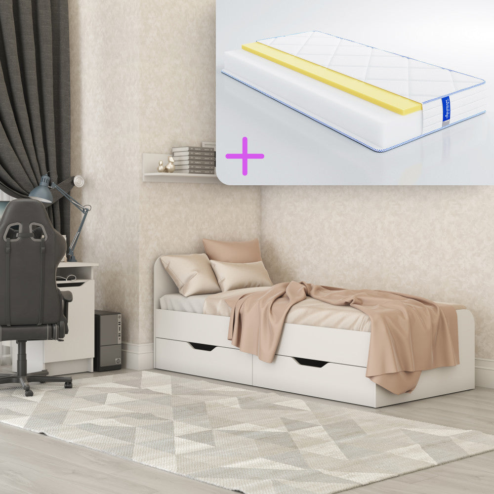 Ліжко Лілу 90x200 см з матрацом Obeliks Teos