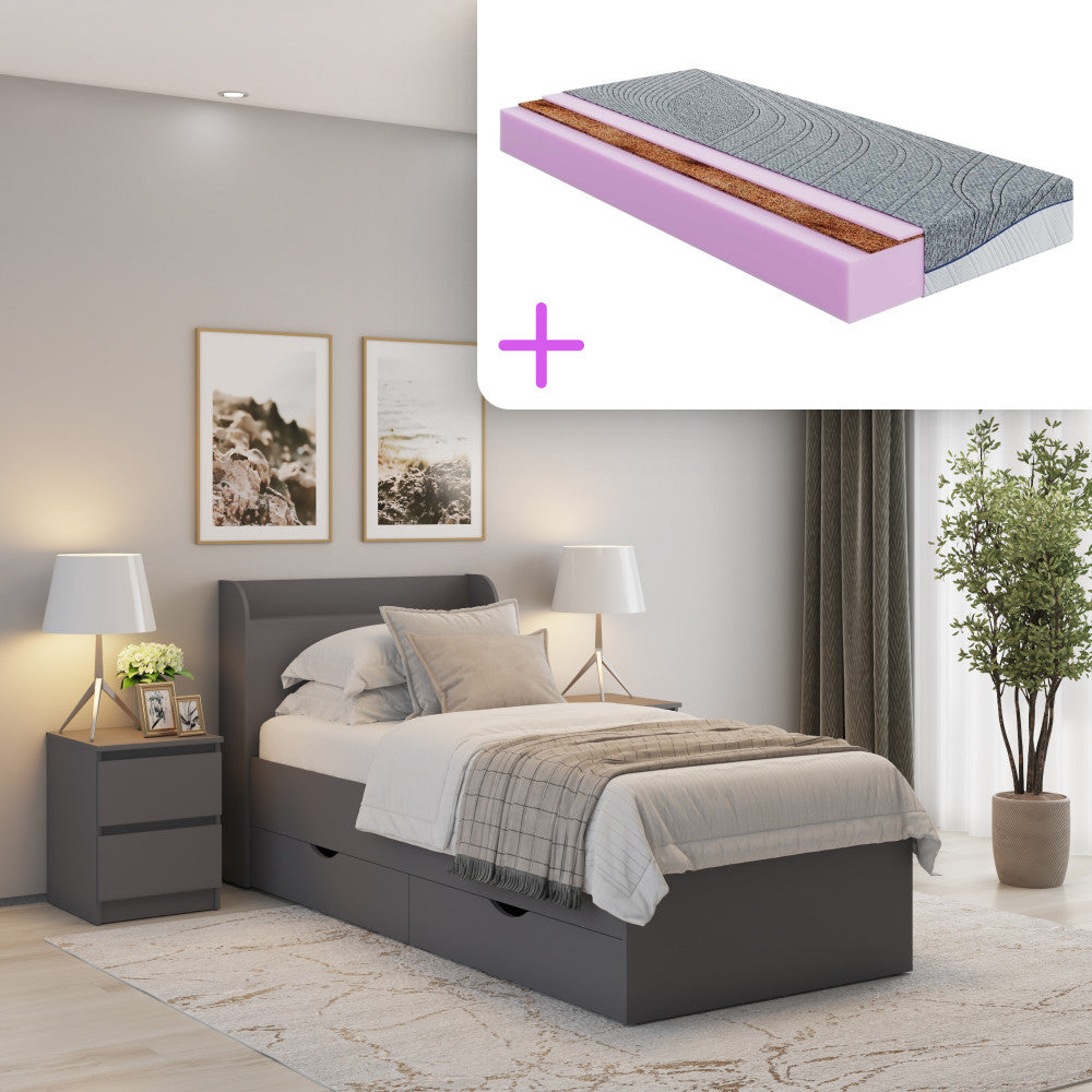 Ліжко Адель 90x200 см з матрацом Noble Bellagio Primo