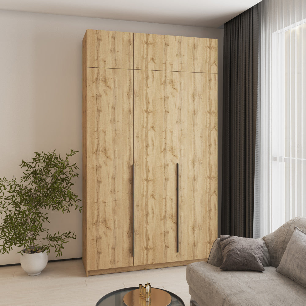 Шафа 3-дверна з антресоллю Оскар ДСП BL-B блок шухляд