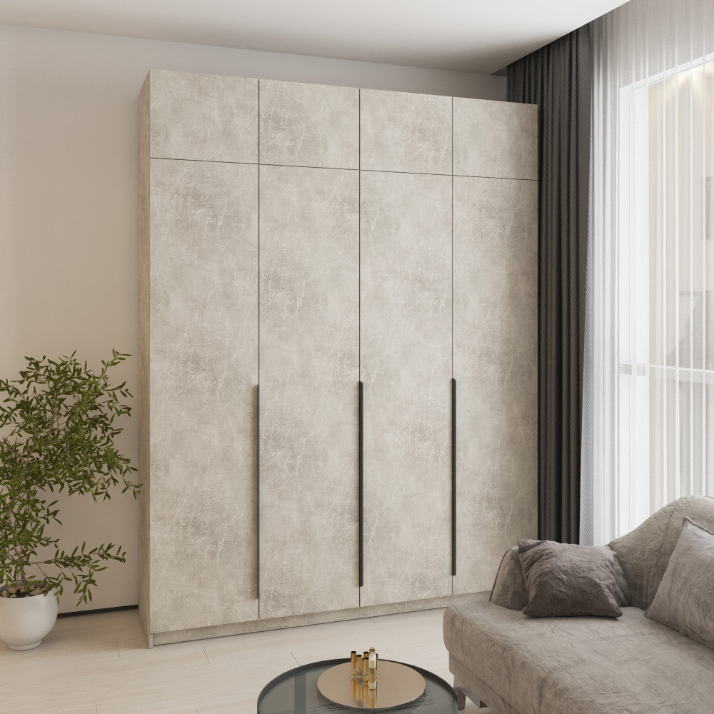 Шафа 4-дверна з антресоллю Оскар ДСП BL-B комплект полиць