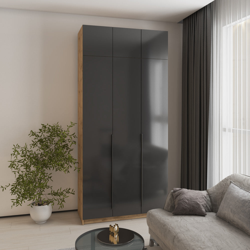 Шафа 3-дверна з антресоллю Оскар Gloss BL-B