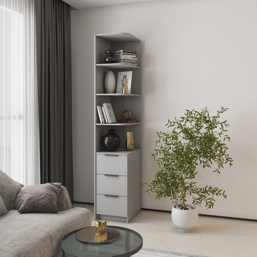 Пенал кутовий відкритий R3 з ящиками Оскар ДСП 42x52x220 см