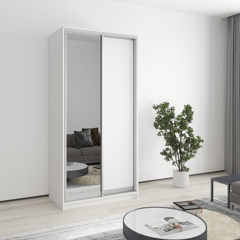 Шафа-купе дводверна Стандарт AL ДСП/Дзеркало 100x60x210 см